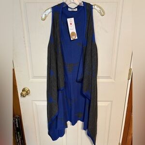 Blue and Gray Women's Sweater Vest